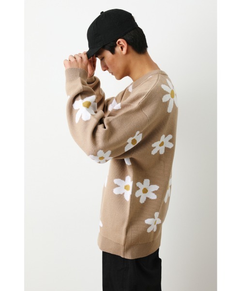 「RODEO CROWNS WIDE BOWL」 長袖ニット LARGE ベージュ メンズ_画像6