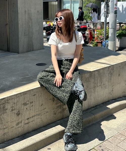 「RAY CASSIN」 デニムパンツ FREE ブラウン系その他2 レディース_画像3