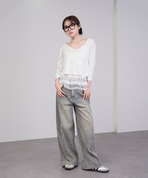 「RAY CASSIN」 デニムパンツ FREE ブラウン系その他2 レディース_画像8