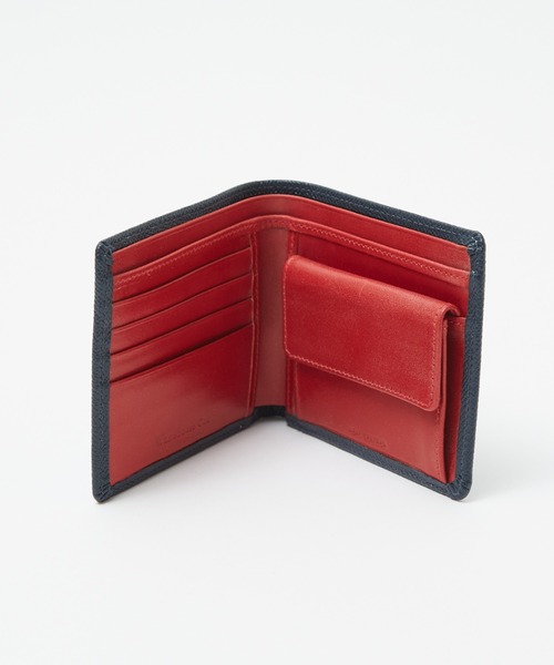 Whitehouse Cox ネイビー/レッド ケース Whitehouse Cox（ホワイトハウスコックス） 財布 フリー ネイビー