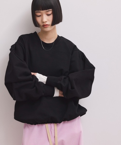 ADAM ET ROPE' クルーネックボリュームスリーブスウェット ADAM ET ROPÉ FEMME(アダム エ ロペ ファム) / 【WEB限定】ボリューム