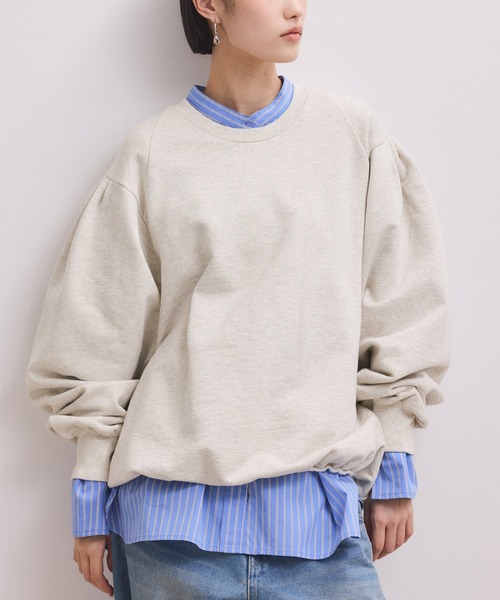 ADAM ET ROPE' クルーネックボリュームスリーブスウェット ADAM ET ROPÉ FEMME(アダム エ ロペ ファム) / 【WEB限定】ボリューム