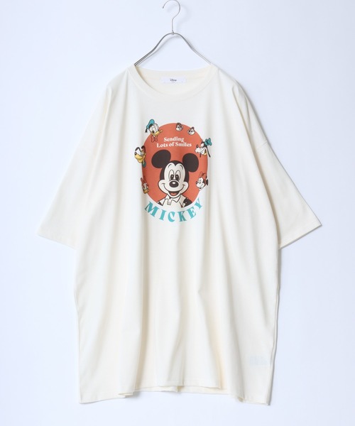 Disney（ディズニー） tシャツ フロントサークルプリント ビッグT