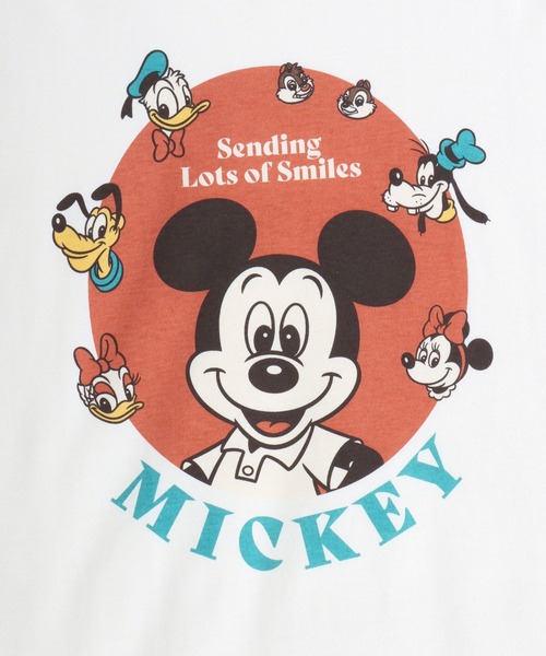 Disney（ディズニー） tシャツ フロントサークルプリント ビッグT