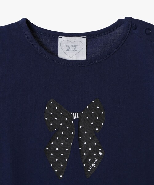 agnes b.（アニエスベー） tシャツ ベビー リボンプリント コットン