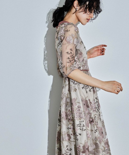 「niana」 半袖ワンピース M ブラウン レディース_画像5
