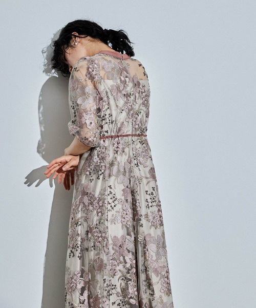 「niana」 半袖ワンピース M ブラウン レディース_画像7