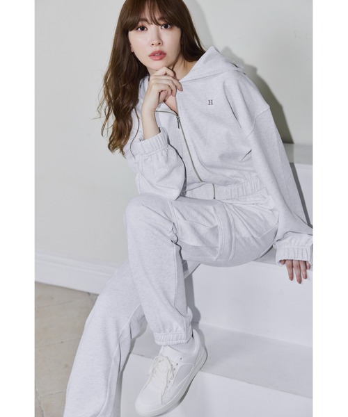 「Her lip to」 ジップアップパーカー FREE ライトグレー レディース_画像4