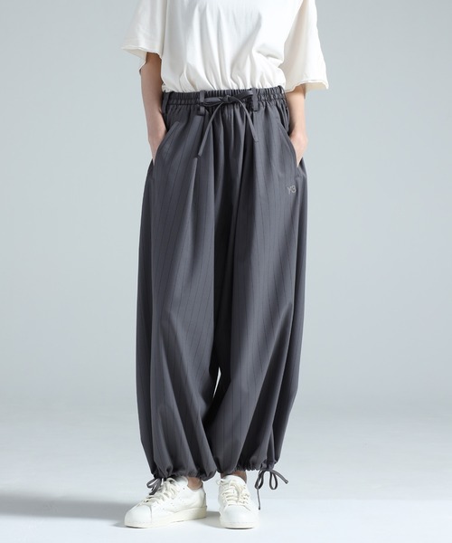 ワイドパンツ パンツ Y-3 REFINED WOOL CROPPED WIDE LEG PANTS メンズの画像