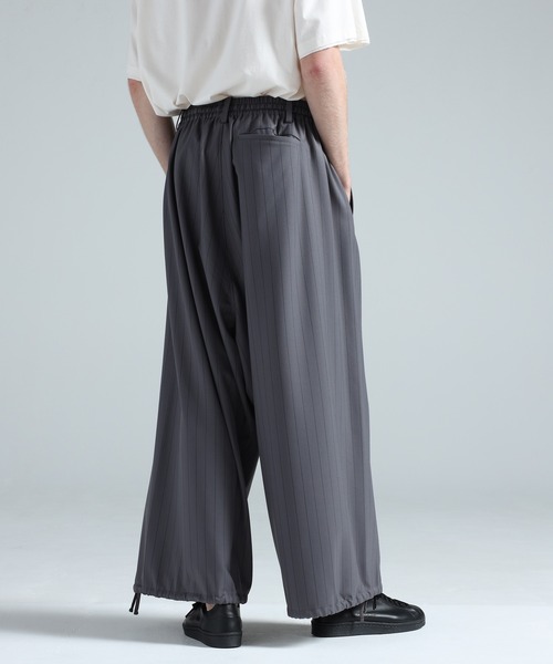 ワイドパンツ パンツ Y-3 REFINED WOOL CROPPED WIDE LEG PANTS メンズの画像