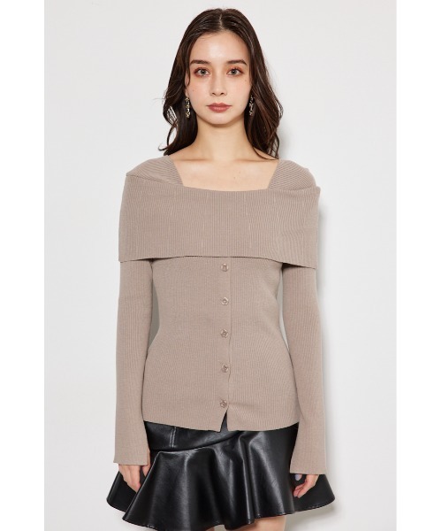 「rienda」 長袖ニット FREE チャコールグレー レディース_画像9