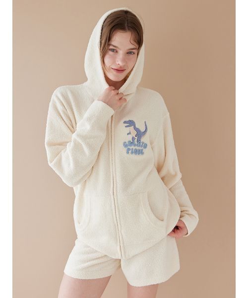 新品タグ付　GELATO PIQUE 恐竜柄 フリースルームウェア gelato pique（ジェラートピケ） パジャマ ルームウェア エアリーモコ