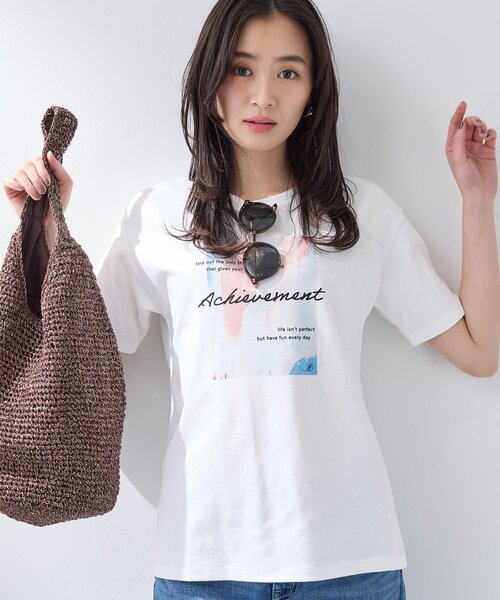 tシャツ 「UVケア／選べるグラフィック」スムースジャージTシャツ レディースの画像