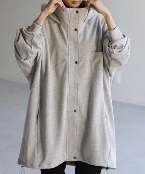 UN3D. HEM GATHER LONG SWEAT 変形パーカー 他にはない。「 変形シルエット 」体型カバー パーカー アウター