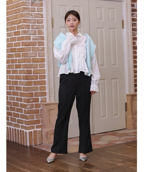 シャツ/ブラウス(半袖/袖なし) LITER chou fril blouse SHOO・LA・RUE（シューラルー） ブラウス シャツ 「洗える/S-LL/UV