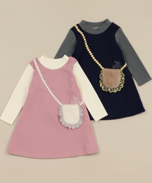 「Love&Peace&Money」 「KIDS」長袖ワンピース 120cm ネイビー キッズ_画像9