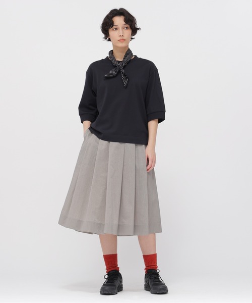 スカート MARGARET HOWELL COTTON PLEATED SKIRT WASHED COTTON POPLIN SKIRT | MARGARET HOWELL（マーガレット