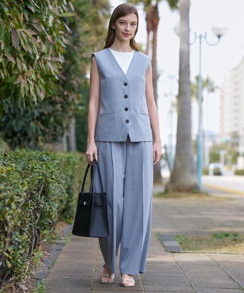 MIDグレー ストライプ エスカルゴ アシンメトリー ベスト ジレ HYDE着系 DRESSTERIOR（ドレステリア） ベスト ジレ 「セットアップ可