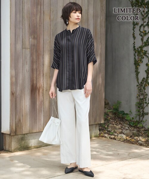 「ICB」 半袖ブラウス SMALL ブラック レディース_画像3