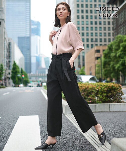 「ICB」 半袖ブラウス SMALL ブラック レディース_画像4