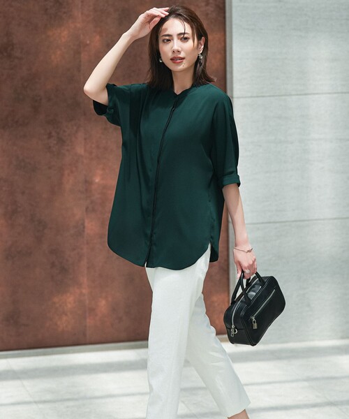 「ICB」 半袖ブラウス SMALL ブラック レディース_画像5
