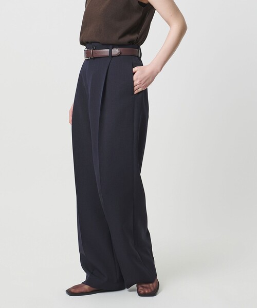 ワイドパンツ スラックス パンツ 「MARW UNITED ARROWS」タック ストレートパンツII レディースの画像