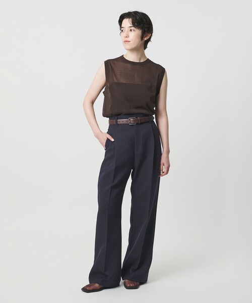 ワイドパンツ スラックス パンツ 「MARW UNITED ARROWS」タック ストレートパンツII レディースの画像