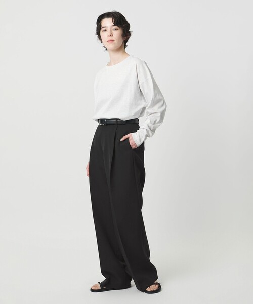 ワイドパンツ スラックス パンツ 「MARW UNITED ARROWS」タック ストレートパンツII レディースの画像