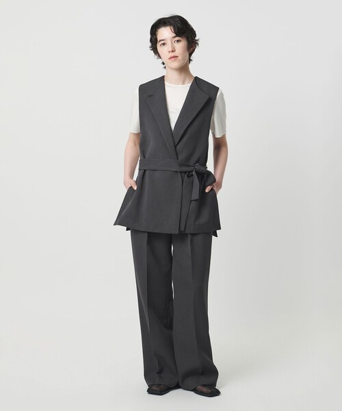 ワイドパンツ スラックス パンツ 「MARW UNITED ARROWS」タック ストレートパンツII レディースの画像