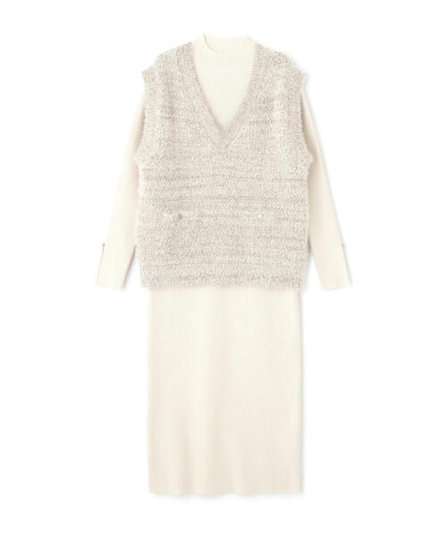 「PROPORTION BODY DRESSING」 コンビワンピース MEDIUM ホワイト系その他 レディースの画像