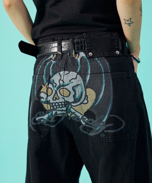 FTW ジーンズ デニム デニムパンツ ED HARDY×FTW DENIM レディース 