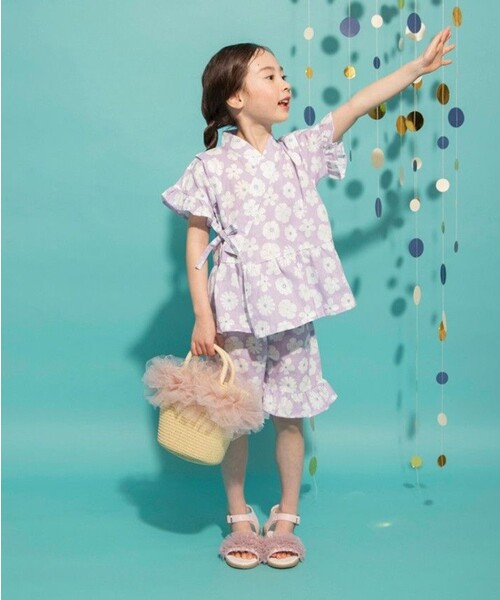 branshes（ブランシェス） 甚平 浴衣 「キッズ」フリル甚平 キッズ