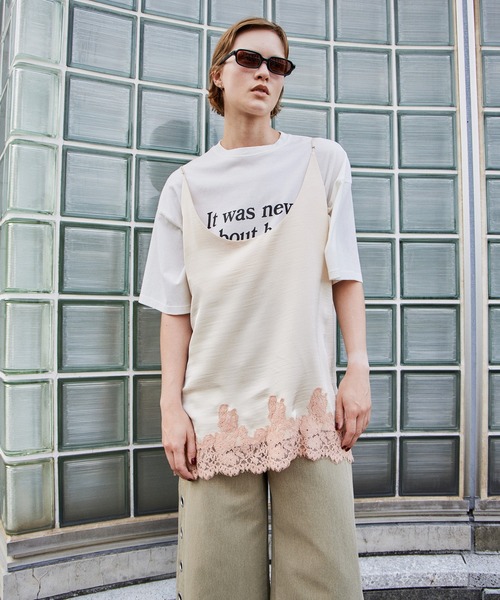 MAISON SPECIAL レース付きチュニックキャミソール 最終値下げ MAISON SPECIAL（メゾンスペシャル） キャミソール Lace Cami/レース