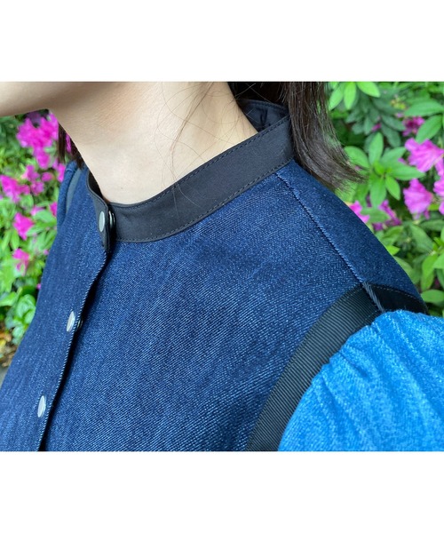 「AVIE」 長袖ワンピース 38 インディゴブルー レディースの画像