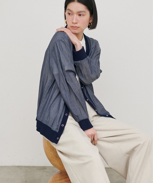 LARUTA（ラルータ） ブルゾン アウター 「LARUTA」シアーデニムVネック 