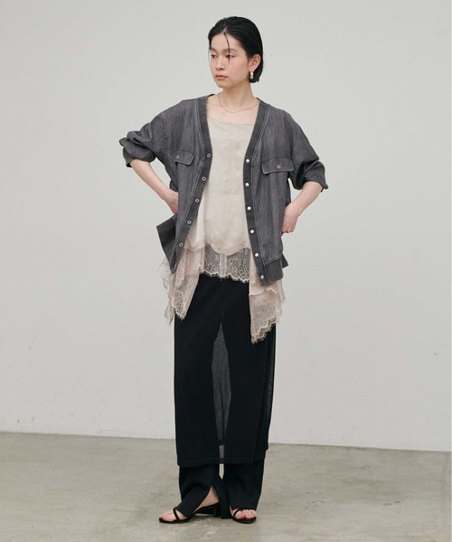 LARUTA（ラルータ） ブルゾン アウター 「LARUTA」シアーデニムVネック 