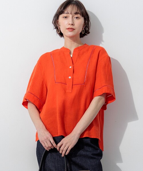 23区（ニジュウサンク） リネンシャツ ブラウス シャツ LIBECOリネン 