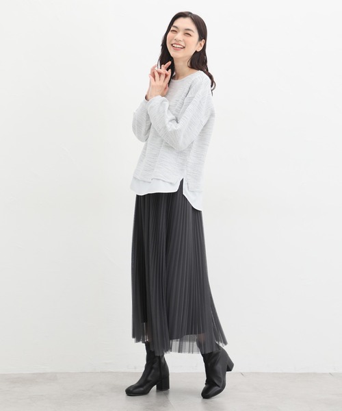 「Honeys」 「GLACIER」長袖カットソー 3L グレー系その他 レディース_画像4