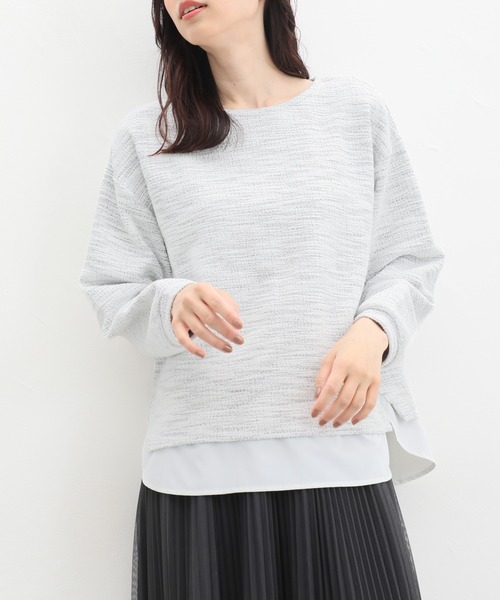「Honeys」 「GLACIER」長袖カットソー 3L グレー系その他 レディース_画像6