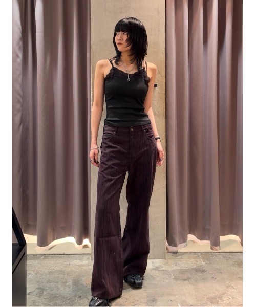 SLY L/W STRIPE CLOLOR STRAIGHT デニム SLY（スライ） ジーンズ デニム デニムパンツ L/W STRIPE CLOLOR