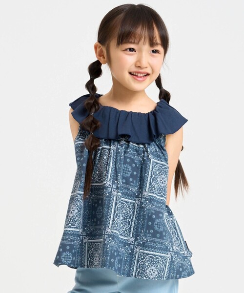 COMME CA ISM（コムサイズム） ワンピース バンダナ柄プリント 衿 