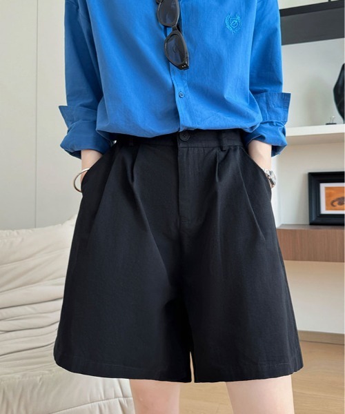 ワイドパンツ ハーフパンツ パンツ 短パン Aライン ショートパンツ