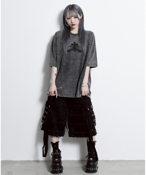 「REFLEM」 半袖Tシャツ FREE ブラック×レッド レディース_画像3