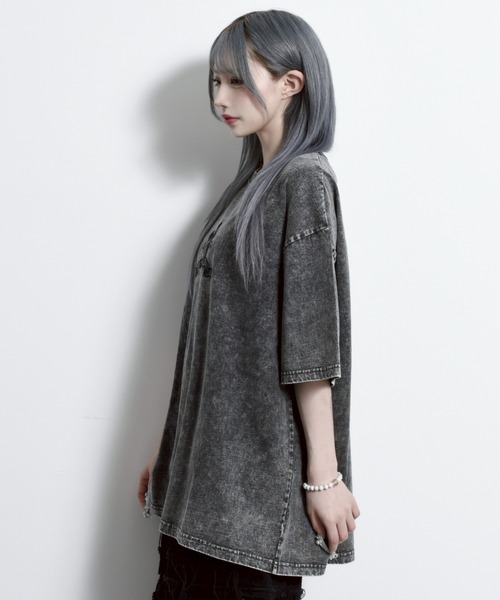 「REFLEM」 半袖Tシャツ FREE ブラック×レッド レディース_画像4