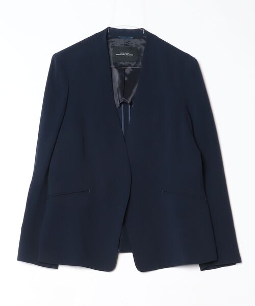 green label relaxing ノーカラージャケット ネイビー 40 green label relaxing（グリーンレーベルリラクシング） ノーカラー