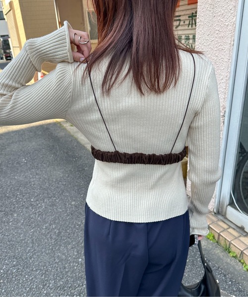 「PILIT」 キャミソールブラウス MEDIUM ブラウン レディース_画像3