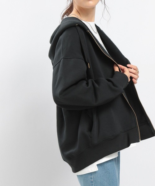 「GLOBAL WORK Smile Seed Store」 ジップアップパーカー X-LARGE サックスブルー レディース_画像2