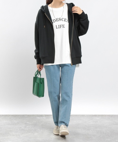 「GLOBAL WORK Smile Seed Store」 ジップアップパーカー X-LARGE サックスブルー レディース_画像3