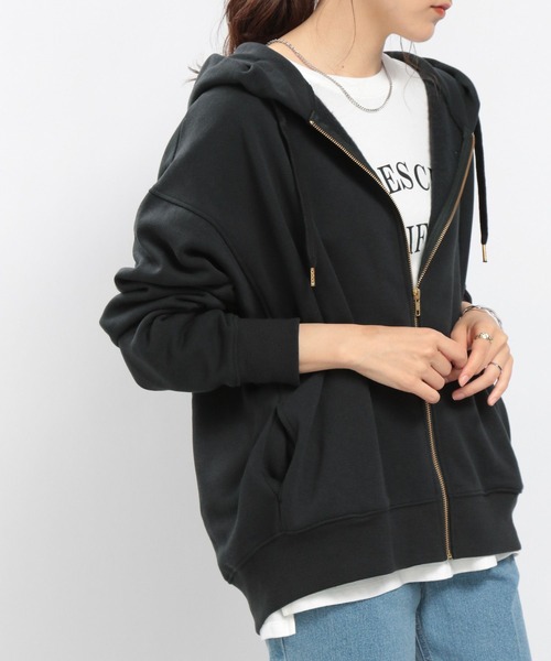 「GLOBAL WORK Smile Seed Store」 ジップアップパーカー X-LARGE サックスブルー レディース_画像6