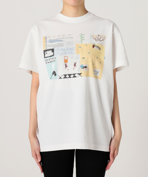 「Charles Chaton」 半袖Tシャツ MEDIUM ホワイト レディース_画像3
